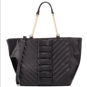 Betsey Johnson Bow Tie Black Gold Chain Tote NWT